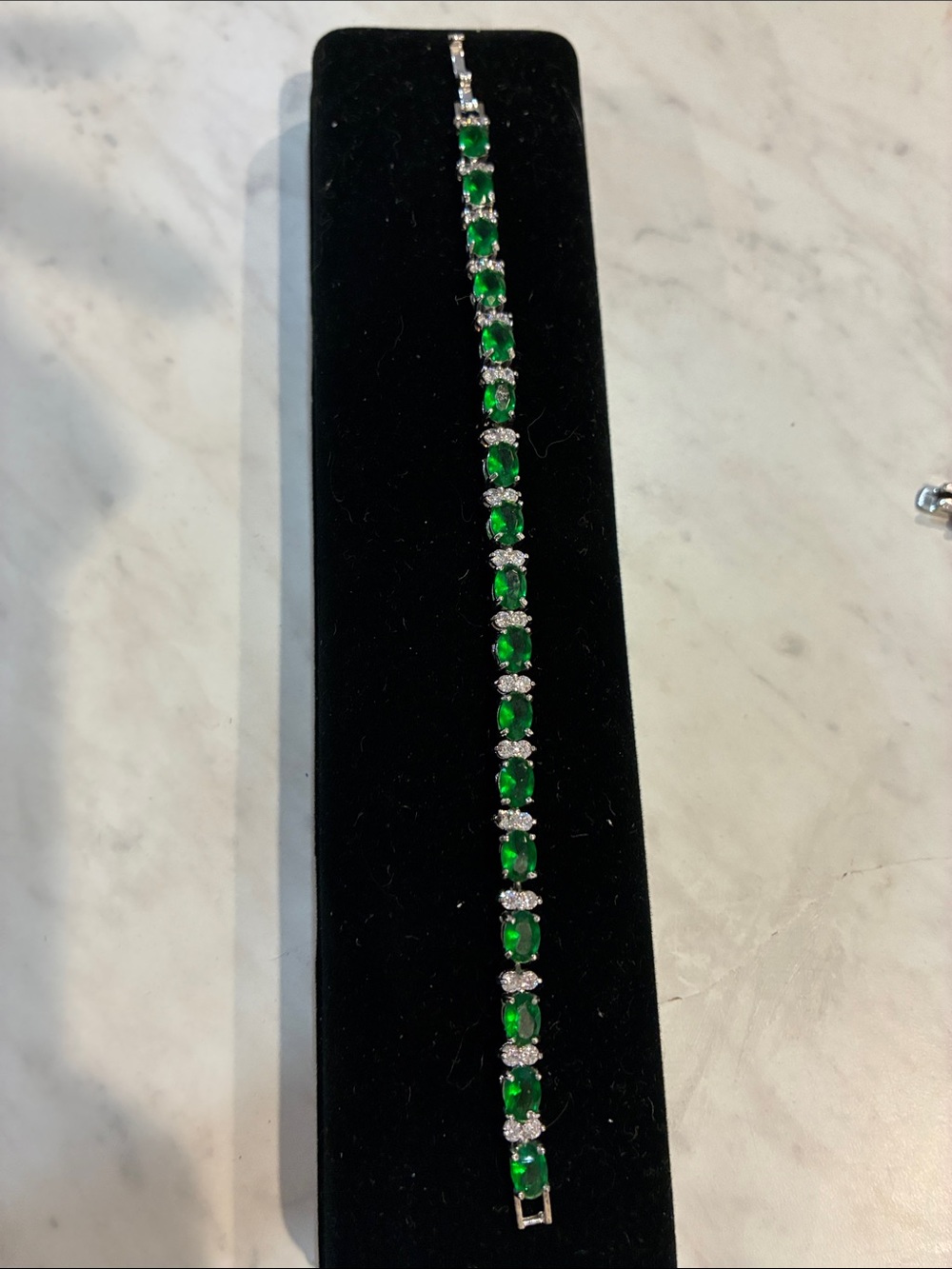Green Emerald-Style Tennis Bracelet - Women Jewelry